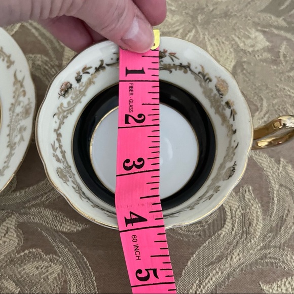 Royal Stafford Black & Gold Teacup & Saucer - Picture 12 of 14